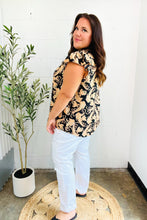 Load image into Gallery viewer, You Got This Black Paisley Print V Neck Flutter Sleeve Top