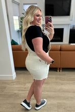 Load image into Gallery viewer, JUDY BLUE Anna High Rise Garment Dyed Cutoff Shortalls in Ecru