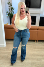 Load image into Gallery viewer, Cassandra High Rise Control Top Distressed Flare Jeans by Judy Blue
