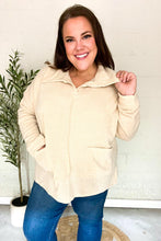 Load image into Gallery viewer, Easy Living Textured Knit Notch Neck Oversized Collar Sweater in Oatmeal