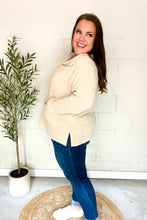 Load image into Gallery viewer, Easy Living Textured Knit Notch Neck Oversized Collar Sweater in Oatmeal