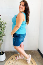 Load image into Gallery viewer, Summer Days Melange Ribbed Henley Button Down Tank in Ice Blue