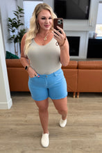 Load image into Gallery viewer, JUDY BLUE Celeste Mid Rise Shield Pocket Cutoff Shorts in Sky Blue