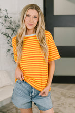 Load image into Gallery viewer, I Think I'm in Love Round Neck Loose Tee in Orange and Yellow