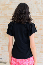 Load image into Gallery viewer, I'll Allow It Flutter Sleeve Tee In Black