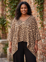 Load image into Gallery viewer, Wild Side Leopard Asymmetrical Hem Top (multiple color options)