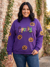 Load image into Gallery viewer, Spooky & Sparkling Sequin Halloween Sweatshirt