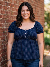 Load image into Gallery viewer, Nautical Charm Polka Dot Blouse