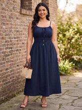 Load image into Gallery viewer, Sunset Stroll Smocked Midi Dress (multiple color options)