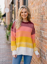 Load image into Gallery viewer, Lustrous Rose Colorblock Sweater