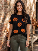 Load image into Gallery viewer, Jack-O’-Lantern Sparkle Halloween Tee