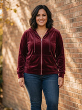Load image into Gallery viewer, Velvet After Dark Zip-Up Hoodie (multiple color options)
