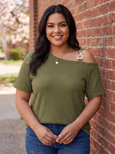 Load image into Gallery viewer, Golden Hour Chain Accent Waffle Knit Top (multiple color options)