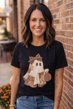 Load image into Gallery viewer, Patchwork Boo Ghost AppliquƩ Tee