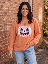 Load image into Gallery viewer, Patchwork Pumpkin Spice Corded Sweatshirt