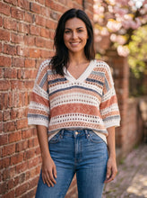 Load image into Gallery viewer, Free Spirit Striped Crochet Knit Top (multiple color options)