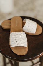 Load image into Gallery viewer, Imelda Off White Crocheted Slip On Sandal
