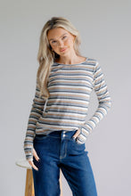 Load image into Gallery viewer, Sundown Chic Stripes Thumbhole Top