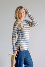 Load image into Gallery viewer, Sundown Chic Stripes Thumbhole Top