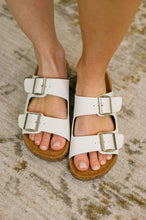 Load image into Gallery viewer, Jete Double Buckle Slides in White