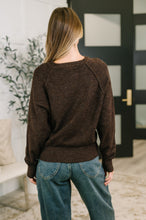 Load image into Gallery viewer, Just For Me Henley Brushed Pullover in Dark Brown