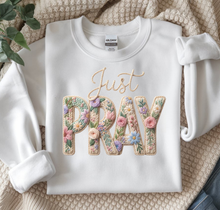 Load image into Gallery viewer, Just Pray in Stitches Graphic Sweatshirt