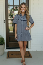 Load image into Gallery viewer, Summer Wedding Button Down Ruffle Mini Dress