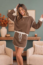 Load image into Gallery viewer, Coffee Run Mocha Sweatshirt and Mini Skort Set