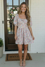 Load image into Gallery viewer, Garden Party Dreams Floral Puff Sleeve Mini Dress