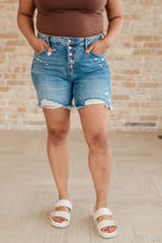 Load image into Gallery viewer, JUDY BLUE Kara High Rise Rigid Magic Button Fly Cutoff Shorts