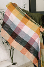 Load image into Gallery viewer, Keep Me Cozy Checkered Fringe Scarf in Pine and Petals