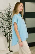 Load image into Gallery viewer, Keep Up Collared Button Down in Sky Blue