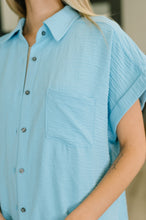Load image into Gallery viewer, Keep Up Collared Button Down in Sky Blue