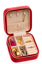 Load image into Gallery viewer, Kept and Carried Velvet Jewelry Box in Red