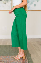 Load image into Gallery viewer, JUDY BLUE Lisa High Rise Control Top Wide Leg Crop Jeans in Kelly Green