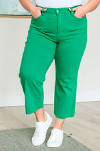 Load image into Gallery viewer, JUDY BLUE Lisa High Rise Control Top Wide Leg Crop Jeans in Kelly Green