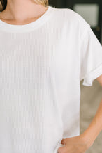 Load image into Gallery viewer, Leave It to Me Waffle Knit Relaxed Tee in Ivory