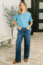 Load image into Gallery viewer, Leave It to Me Waffle Knit Relaxed Tee in Teal