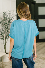 Load image into Gallery viewer, Leave It to Me Waffle Knit Relaxed Tee in Teal