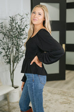 Load image into Gallery viewer, Lesson Taught Smocked Blouse in Black
