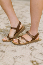 Load image into Gallery viewer, Lev Round Toe Ankle Strap Sandals in Tan