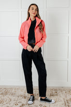 Load image into Gallery viewer, Fit Happens Nylon Tennis Jacket in Coral Rose