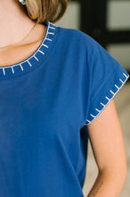 Load image into Gallery viewer, Little Details Trim Detail Top in Blue