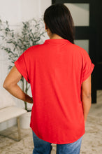 Load image into Gallery viewer, Lizzy Bloom Split Neck Blouse in Red