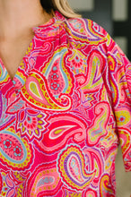 Load image into Gallery viewer, Lizzy Breeze Top in Hot Pink Paisley