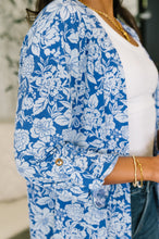 Load image into Gallery viewer, Lizzy Cardigan in Blue and White Floral