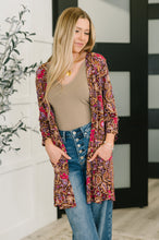 Load image into Gallery viewer, Lizzy Cardigan in Chocolate Paisley