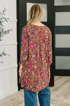 Load image into Gallery viewer, Lizzy Cardigan in Chocolate Paisley
