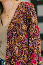 Load image into Gallery viewer, Lizzy Cardigan in Chocolate Paisley