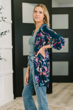 Load image into Gallery viewer, Lizzy Cardigan in Hunter Green Floral Paisley